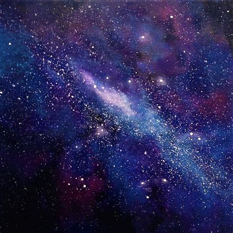 Galaxy Painting Acrylic Nebula Painting Watercolor Galaxy Abstract