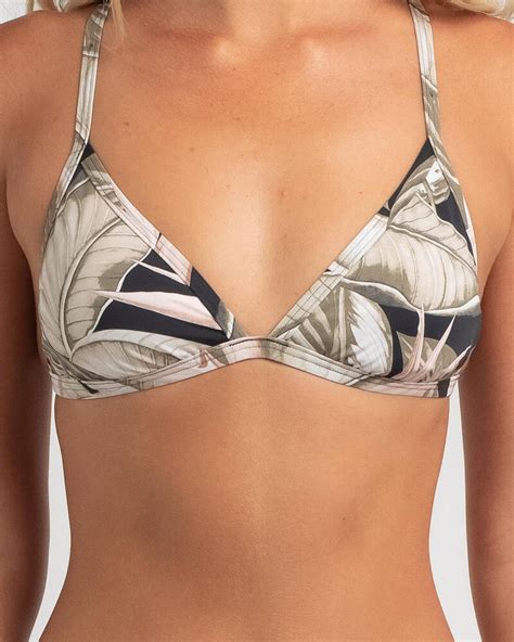 Shop Billabong Hideaway Ivy Triangle Bikini Top In Off Black Fast Shipping And Easy Returns
