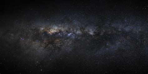 Panorama Milky Way Galaxy With Stars And Space Dust In The Universe