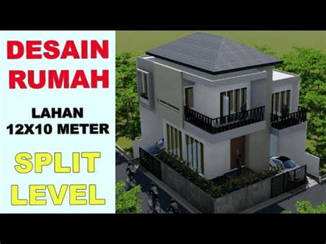 Split level house, desain rumah minimalis modern dengan kolam renang dan rooftop #4. DESAIN RUMAH - 12X10 METER SPLIT LEVEL - YouTube