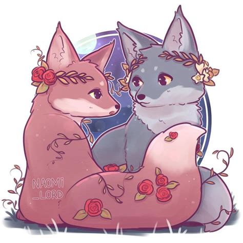 Naomi Lord Art On Instagram 💕💀🌸my Hades And Persephone Foxes Together