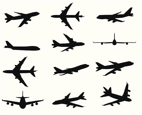 Home And Living Airplane Silhouette Aircraft Fly Sky Jet Transportation