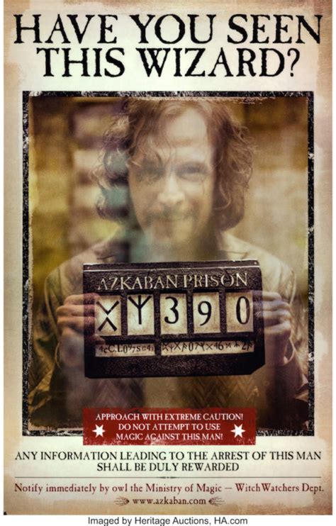 Mugglenet Exclusive Sirius Black Wanted Poster Prototype Breaks World Record