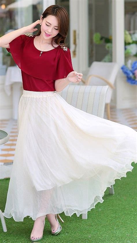 Summer Chiffon Maxi Asian Skirt Yrb0001 Skirt Fashion Skirts