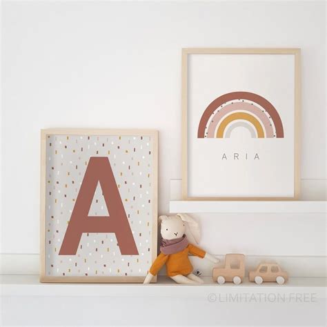 Kids Poster Set Kids Rainbow Print Scandinavian Nursery Print