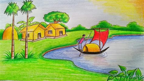 How To Draw A Beautiful Nature Scenery