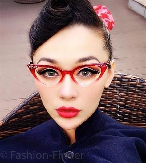 50s Retro Rita Cat Eye Gradient Ombre Wayfe Demi Pinup Clear Eyeglasses