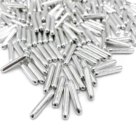 Silver Metallic Rods 90g Happy Sprinkles