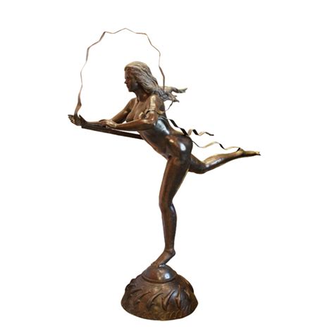 Bronze Marathon Lady With Ribbon Sculpture Metropolitan Galleries Inc