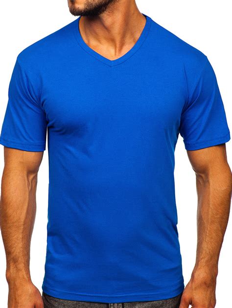 bolf herren t shirt mit v ausschnitt blau 192131
