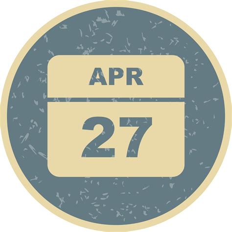 April 27th Date On A Single Day Calendar 487608 Vector Art At Vecteezy