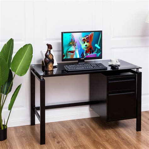 Receive the latest updates from canada computers and be the first to take advantage of special promotions and events. Computer Desk Glass Top Metal Frame PC Laptop Table Study ...
