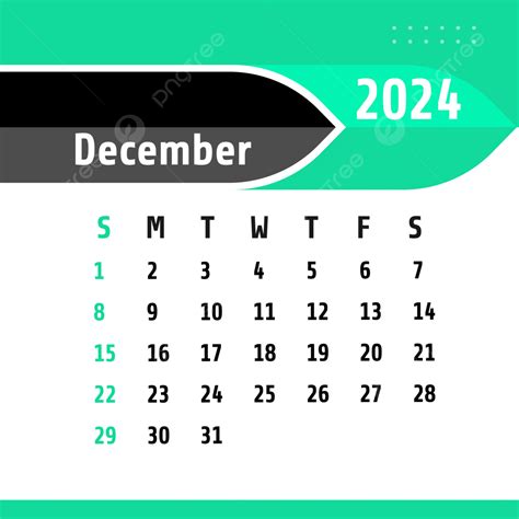 Transparent Calendar December 2024 Vector December 2024 Calendar 2024