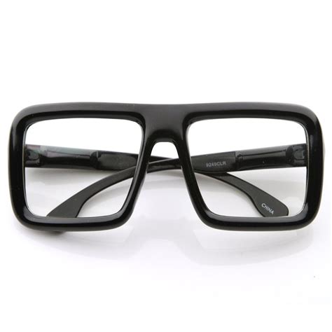 Vintage Inspired Fashion Large Classic Bold Thick Square Frame Clear Lens Glasses Hipster