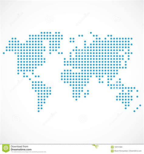 Dotted World Map Stock Vector Illustration Of Computer 100741683