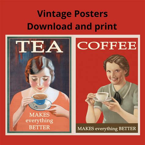 Vintage Coffee And Tea Posters Travel Planner Vintage Coffee Photo