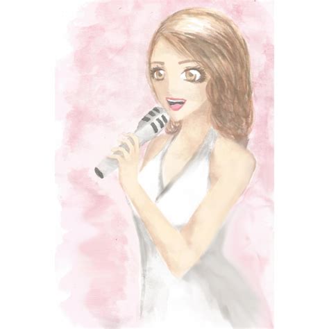 Anime Girl Singing Drawing