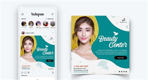 Beauty Salon And Spa Social Media Post Design Template 45