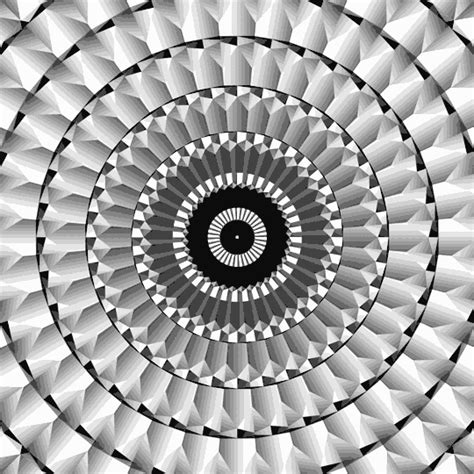 an abstract white and black background with many circular objects in the center including a