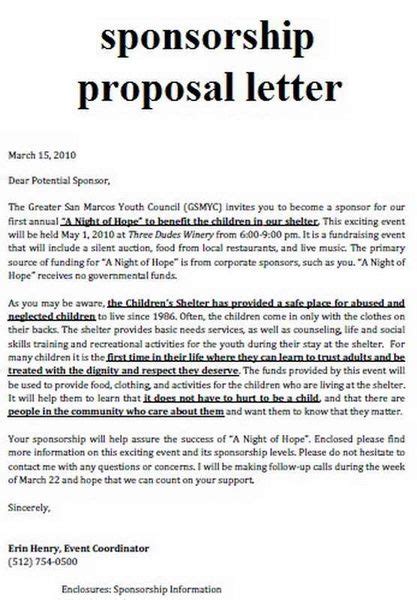 Proposal For Event Sponsorship Letter Gotilo