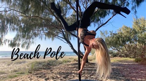 Pole Dancing In High Heels On The Beach Pole Dance Outdoor Training