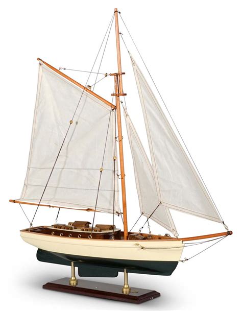 1930s Classic Yacht Small 22 Wooden Model Sailboat Nautical Decor