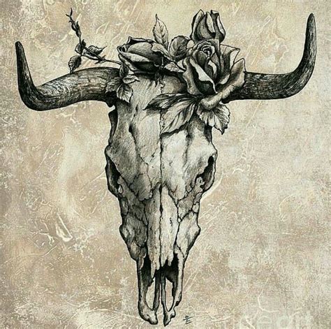Pin By Psah Life On Taurus Bull Skull Tattoos Cow Skull Tattoos