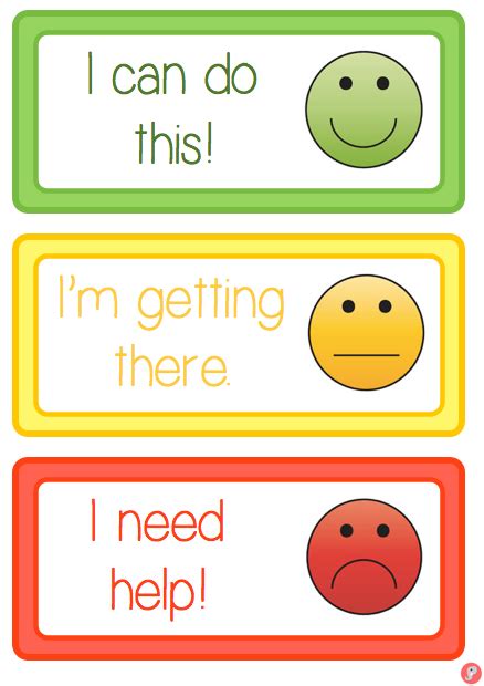 Smiley Face Self Assessment Labels Cards Just Teach It Projects