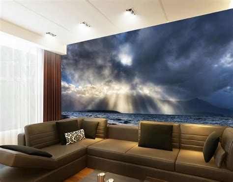 Seaside Seawater Sky Clouds 3d Room Wallpaper Landscape 3d Wallpaper