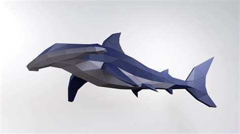 Hammerhead Shark Papercraft 3d Papercraft Build Your Own Low Etsy