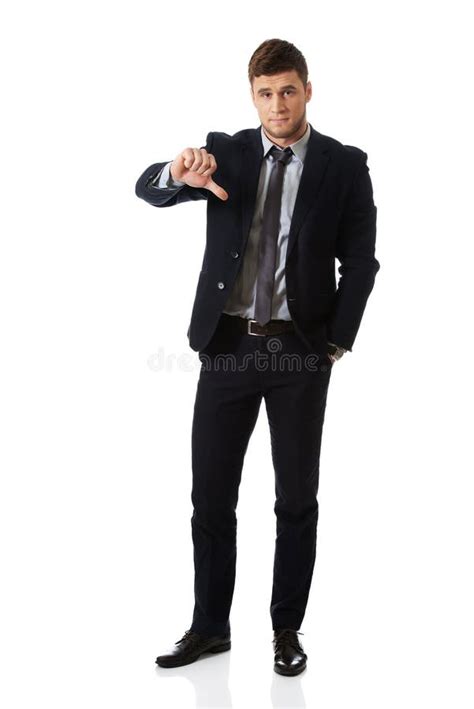 Disappointed Business Man With Thumb Down Stock Image Image Of