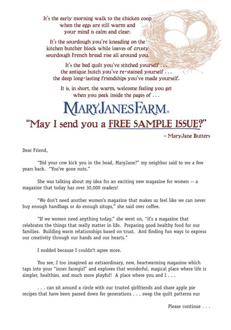 E come farlo in modo efficace? My direct mail sales Letter for MaryJanesFarm pulled over 10%. | Letter templates, Marketing ...