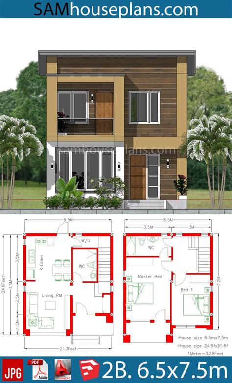 House Plan 65x75m With 2 Bedrooms A2 Samhouseplans