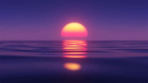 1366x768px 720p Free Download Sunset Minimal Ocean Sunset