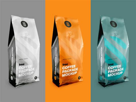 aluminium coffee standing pouch packaging mockup psd good mockups