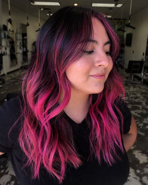 34 Inspiring Ways To Get Black Hair With Highlights Pink Hair
