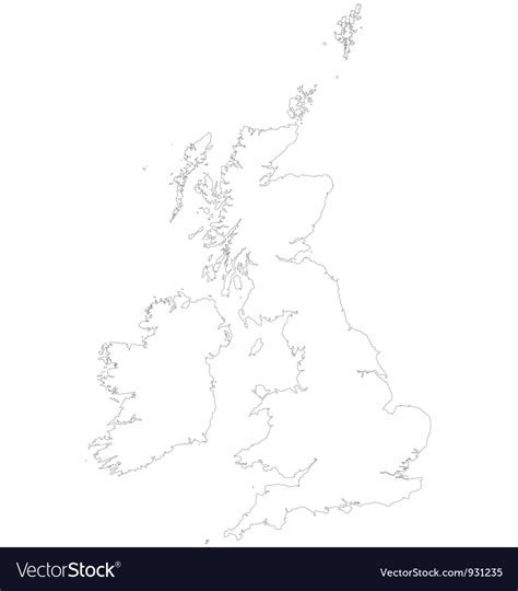 This map only shows a structure for england this map is really helpful for geology students to start any project releated to this country so this map is really helpful for you to check for his activities. Outline map united kingdom and ireland Royalty Free Vector