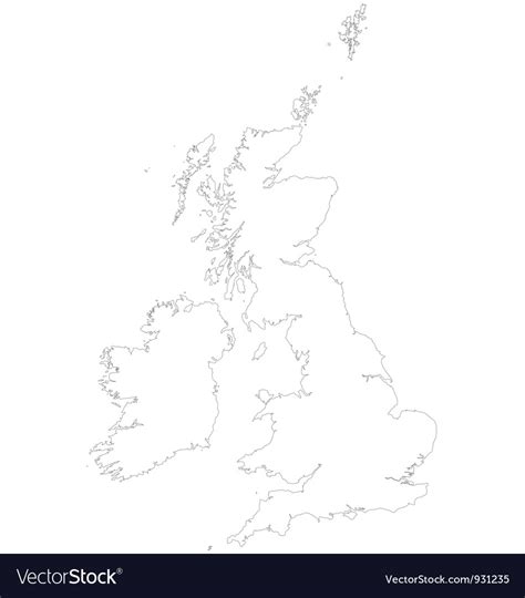 This map only shows a structure for england this map is really helpful for geology students to start any project releated to this country so this map is really helpful for you to check for his activities. Outline map united kingdom and ireland Royalty Free Vector