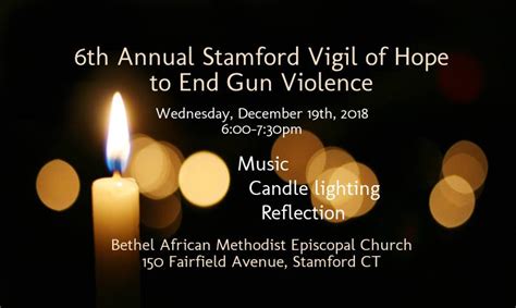 6th annual stamford vigil of hope to end gun violence ct against gun violence