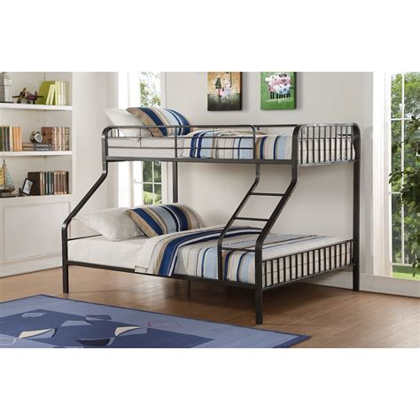 Acme Furniture Caius 37605 Metal Twin Xl Over Queen Bunk Bed Del Sol Furniture Bunk Beds