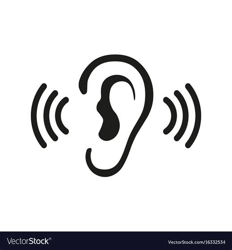 Ear Listening Hearing Audio Sound Waves Royalty Free Vector