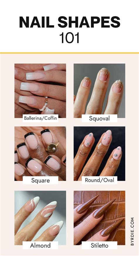 all of the different nail shapes explained—from ballerina to squoval