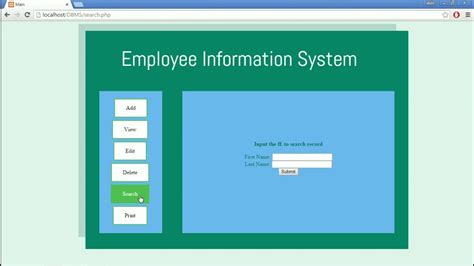Pay & leave pay systems. Employee Information System using PHP and MySQL Server ...