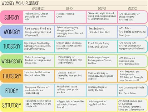 45 Printable Weekly Meal Planner Templates Kitty Baby Love