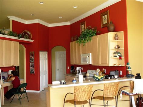 Red accents for modern kitchen design and decor, striped floor rug with white and red stripes, lids and apron in red colors a splash of red color looks striking. 20+ Most Popular Red Kitchen Wall Decoration Ideas | Red kitchen walls, Kitchen wall design ...