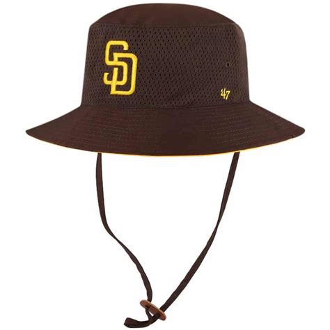 A Brown Hat With The San Diego Padres On Its Brimmed Crown