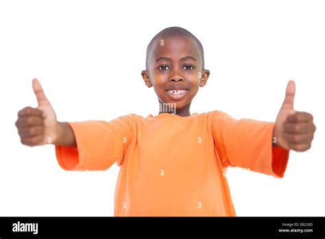Cute Boy Showing Thumbs Up Stock Photo Alamy