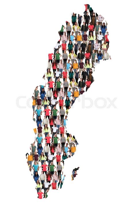Sweden Map Multicultural Group Of Stock Image Colourbox