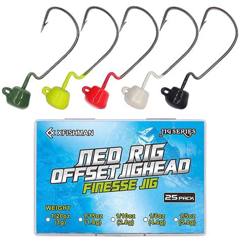 Buy Ned Rig Finesse Offset Jig Heads Kit Weedless Mushroom EWG Wide Gap