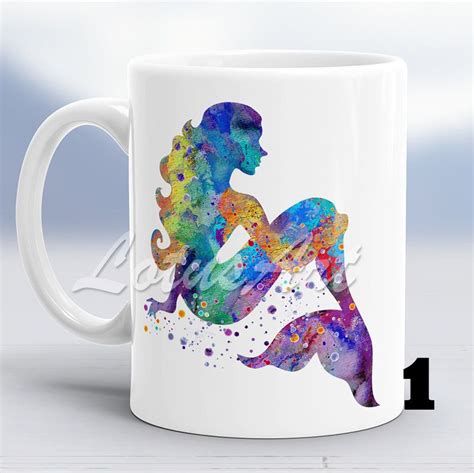 Mermaid Mug Little Mermaid Watercolor Mug Custom Coffee Mug Etsy